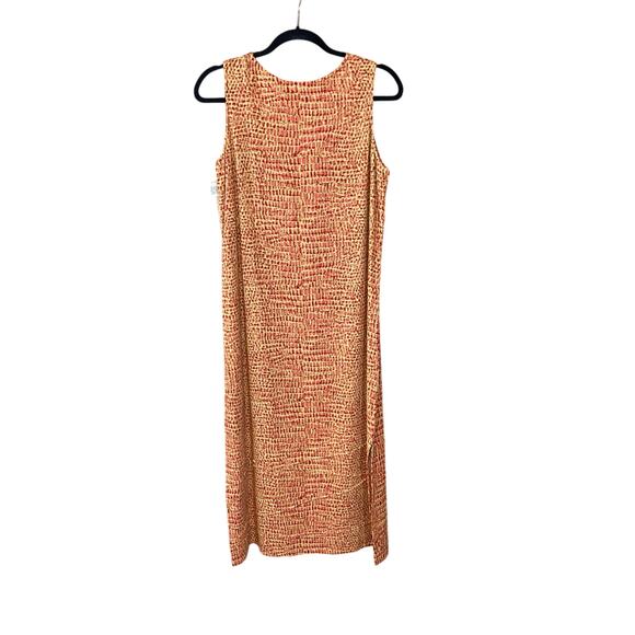 Napa Valley Linen Blend Maxi Dress Red Print Sleeveless Side Slit NWT Small - Picture 7 of 9